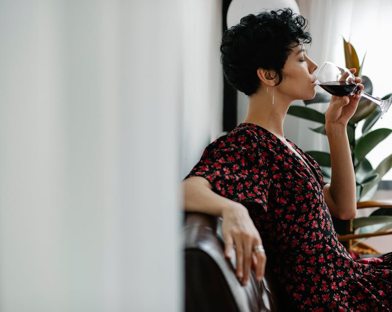 a woman with short hair